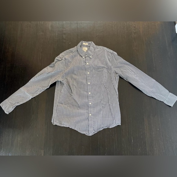 J Crew gingham button down. Dark navy blue. - Picture 2 of 3